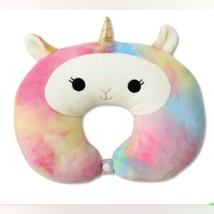 Squishmallows Pink and Blue Unicorn Travel Pillow
